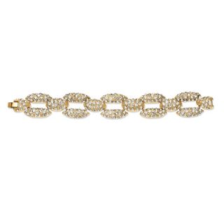 PalmBeach Flower and Crystal Stretch Bracelet in Silvertone and Yellow