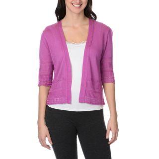 Lennie for Nina Leonard Womens Crochet Cardigan