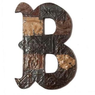 Ozark Folk Art Reclaimed Tin Letter B(Refurbished) 14 x 19