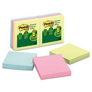 Recycled Pop Up Notes Refill, 3 x 3, Sunwashed Pier, 6 100 Sheet Pads