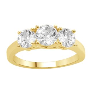 14k Yellow Gold 2ct TDW Diamond 3 stone Anniversary Ring (H I, I1 I2
