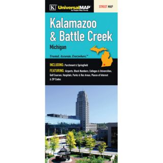 Kalamazoo Battle Creek Fold Map by Universal Map