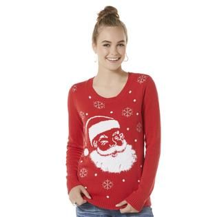 Joe Boxer Juniors Christmas Sweater   Santa   Clothing, Shoes