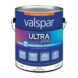 Valspar Contractor Finishes 2000 Ultra 2000 High Hide White Semi Gloss Latex Interior Paint (Actual Net Contents: 128 fl oz)
