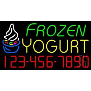 Sign Store N100 3319 outdoor Frozen Yogurt With Phone Number Outdoor Neon Sign, 37 x 20 x 3. 5 inch