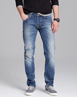 Nudie Jeans Co Grim Tim Slim Fit Jeans in Organic Mended Denim