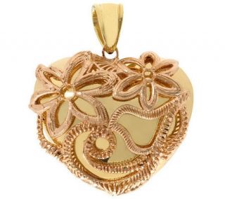Arte dOro Polished Puffed Heart with Detail Pendant, 18K Gol —