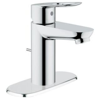 GROHE BauLoop 4 in. Centerset Single Hole Single Handle Bathroom Faucet with Pop Up with Escutcheon in StarLight Chrome 20333000