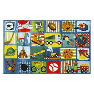 L.A. Rugs Funky Boys Quilt Kids Area Rug