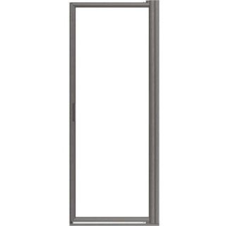 Basco Deluxe 34 7/8 in. x 63 1/2 in. Framed Pivot Shower Door in Brushed Nickel 100 9RNBN