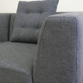 Baxton  Alcoa Gray Fabric Modular Modern Sectional Sofa