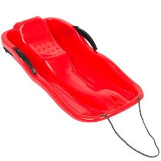 Kids Snow Sled Boat Sledge Glider Toboggan Sliding W/ Brakes Outdoor Sport Red