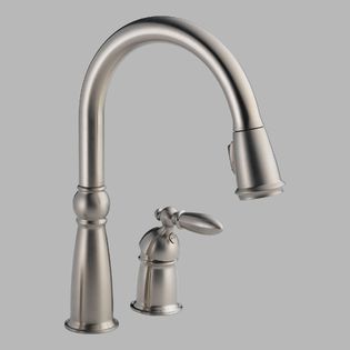 Delta  Victorian Single Handle Pull Down Kitchen Faucet