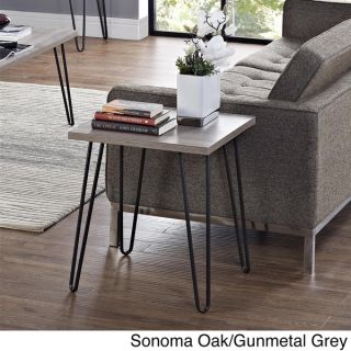 Weathered Grey Finish Expandable side End Table
