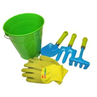 G & F JustForKids Green Water Pail with Tool Set and Glove in Green 10051G