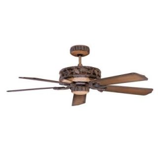 Illumine Zephyr 52 in. Old World Leather Indoor/Outdoor Ceiling Fan CLI CON52PD5OWL