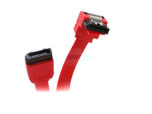 OKGEAR 36" SATA 6 Gbps Cable, Straight to Right Angle W/Metal Latch, Red, Backward Compatible 3 Gbps and 1.5 Gbps