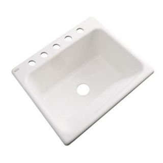 Thermocast Kensington Drop In Acrylic 25 in. 5 Hole Single Bowl Utility Sink in Biscuit 21503