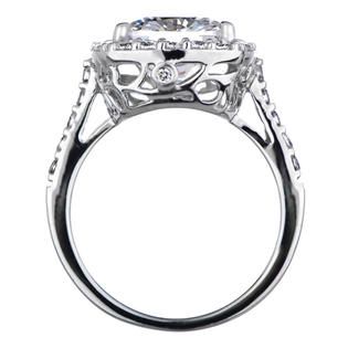 Emitations   Sheeras Cubic Zirconia Halo Cushion Cut Engagement Ring