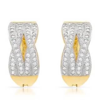 Earrings with Cubic Zirconia 14K/925 Gold plated Silver  
