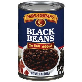 Mrs. Grimes No Salt Added Black Beans, 15 oz