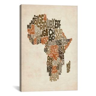 iCanvas Michael Thompsett Typography (Countries) Map of Africa Canvas