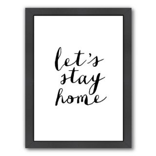Motivated Lets Stay Home Cursive Framed Textual Art