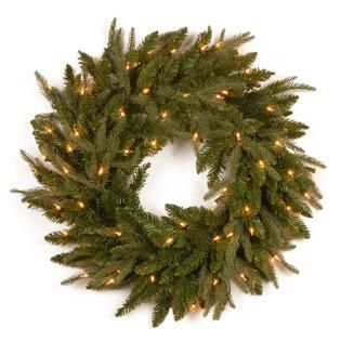 National Tree Company 24 Frasier Grande Wreath with Clear Lights
