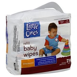 Little Ones Refill Baby Wipes, Unscented, 216 wipes