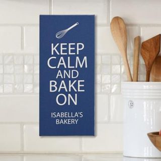 Personalized Keep Calm And Bake On 5" x 11" Canvas