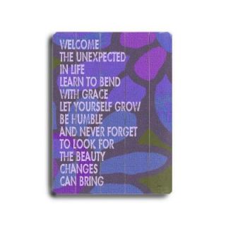 ArteHouse 14 in. x 20 in. Welcome the Unexpected Wood Sign DISCONTINUED 0003 9348 26