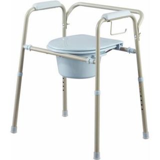 Medline Steel 3 in 1 Bedside Toilet Commode with Microban