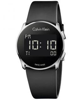 Calvin Klein Womens Swiss Digital Future Black Rubber Strap Watch