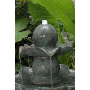 Tiered Lotus Leaf Fountain   Outdoor Living   Outdoor Decor