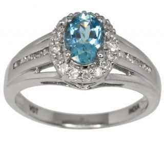 0.70 ct Santa Maria Aquamarine & Diamond Ring 14K Gold —