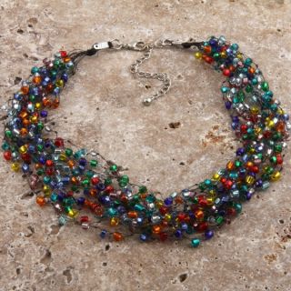 Goldtone The Essence of Colours Beaded Multi strand Necklace (India)