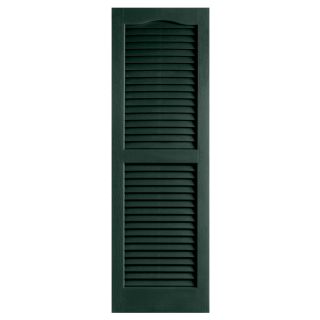Alpha 2 Pack Pine Louvered Vinyl Exterior Shutters (Common: 14 in x 47 in; Actual: 13.75 in x 47 in)