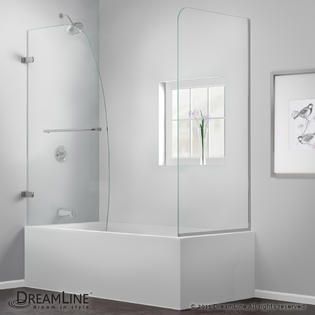 Dreamline Aqua Uno 56 to 60 in. W x 30 in. D x 58 in. H Hinged Tub