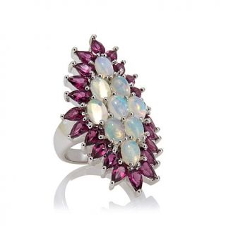 Colleen Lopez "Ring of Firefly" Ethiopian Opal and Rhodolite Sterling Silver Ma   7598831