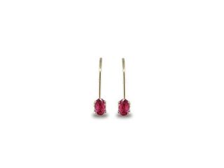 JewelryCastle 3 582 GE 14KWG 14K White Gold Ruby Earrings   0.50 Ct Oval Rubies