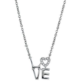 Sterling Silver Cubic Zirconia Love Necklace  ™ Shopping