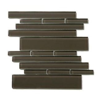 Solistone Piano Glass Rhythm 10 1/2 in. x 9 1/2 in. Brown Mesh Mounted Mosaic Wall Tile (6.92 sq. ft. /case) 9045