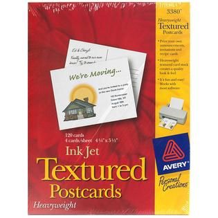 Avery Personal Creations Heavyweight Textured Postcards, Ink Jet, 120