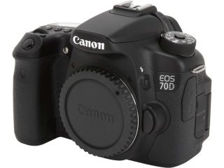 Canon EOS 70D (8469B002) Digital SLR Cameras Black 20.2 MP Digital SLR Camera   Body