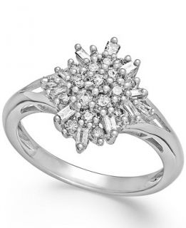 Diamond Flower Cluster Ring in Sterling Silver (1/2 ct. t.w.)   Rings