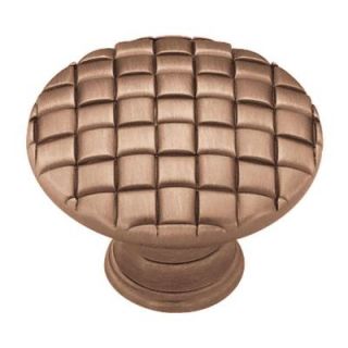 Liberty Contempo 1 1/8 in. Red Antique Low Sheen Basket Weave Cabinet Knob PN0416 RAL C