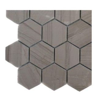 Splashback Tile Athens Grey Hexagon Polished Marble Floor and Wall Tile   3 in. x 6 in. x 8 mm Tile Sample L5D3 STONE TILE