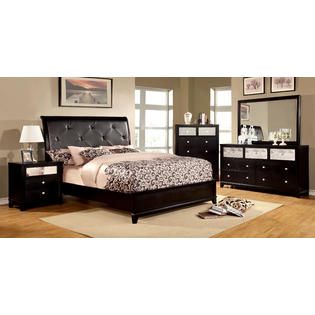 Furniture of America Black Harlan Platform Bed   King Size   Home