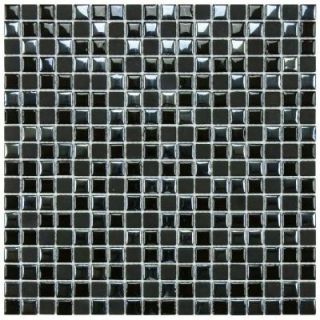 Merola Tile Cosmo Pixie Black 11 3/4 in. x 11 3/4 in. x 4 mm Porcelain Mosaic Tile DISCONTINUED FSHCPXBK