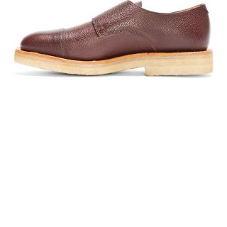 Mark Mcnairy Brown Scotchgrain Leather Double Monks